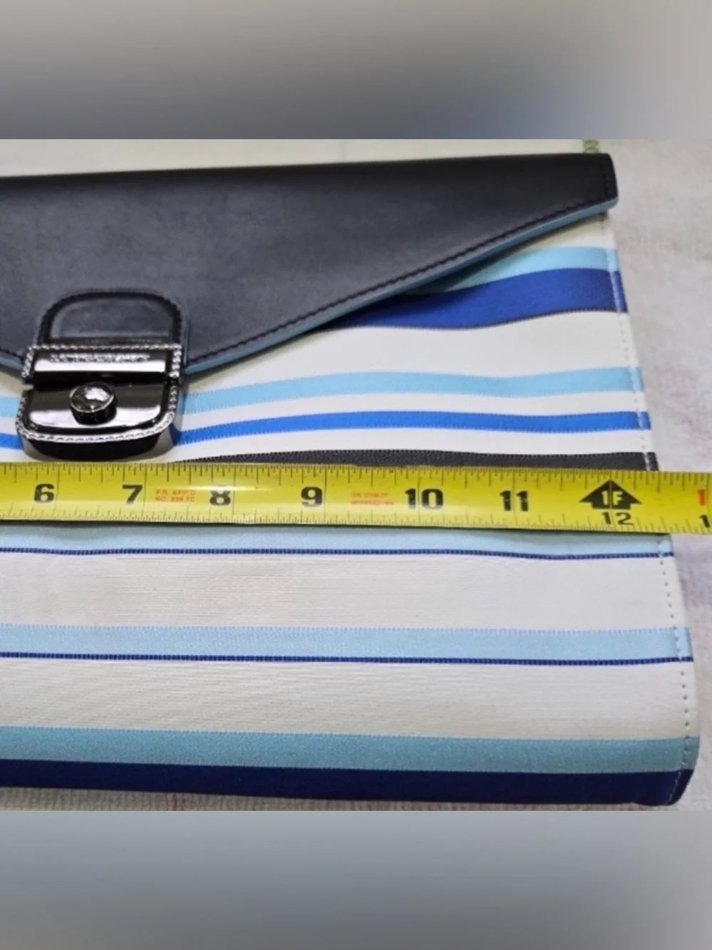 NEW - LONGCHAMP STRIPE ENVELOPE CLUTCH